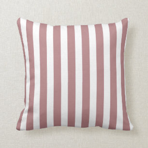 Coussin Nautique Dusty rose et blanc rayé