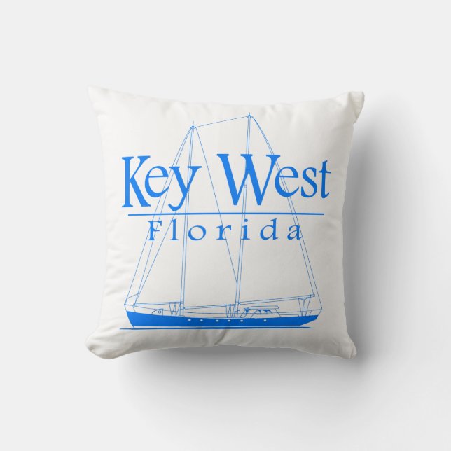 Coussin Navigation bleue de Key West (Recto)