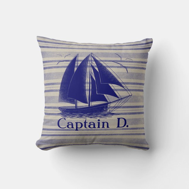 Coussin Naviguez comme un pirate, la pièce du garçon (Recto)