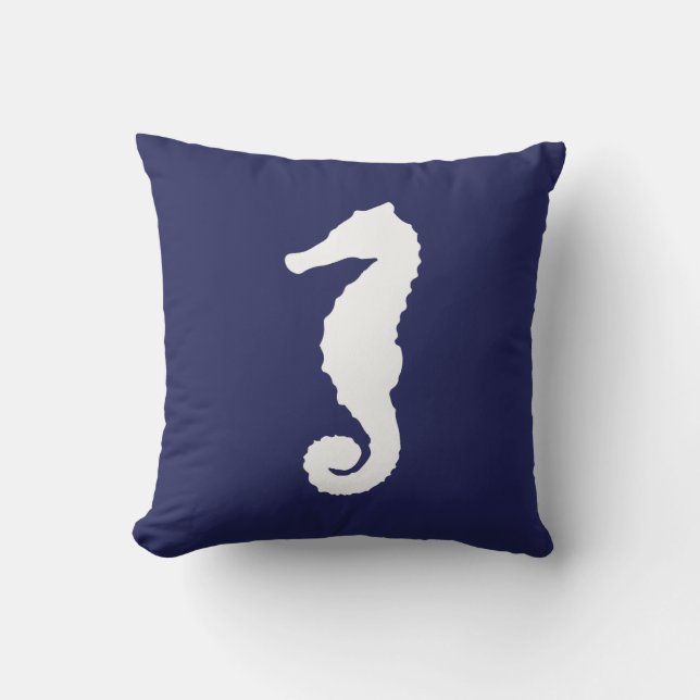Coussin Navire de mer bleu marine (Recto)