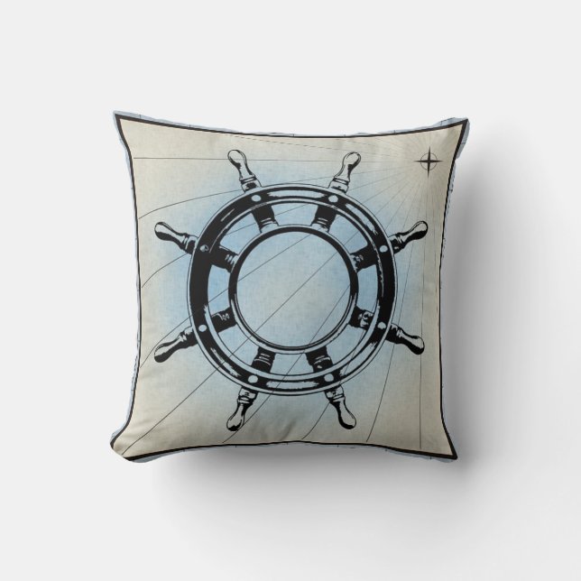 Coussin Navires Roue Pilote Nautique (Recto)