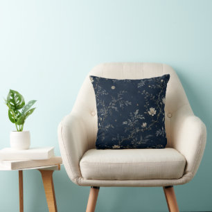 Coussin Navy Celestial Midnight Garden Floral Cushion