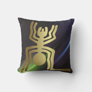 Coussin Nazca Pérou Araignées d'or Jeter l'oreiller