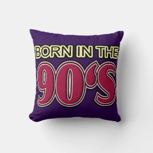 Coussin Né Dans Les Années 90  Arrière - plan pourpre fonc
