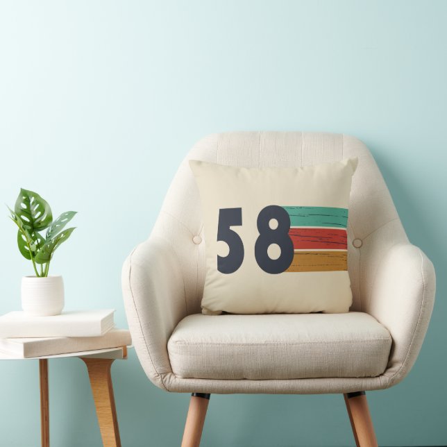 Coussin né en 1958 anniversaire vintage (Chaise)