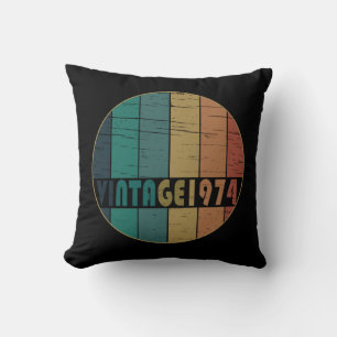 Coussin Né en 1974 cadeau d'anniversaire vintage
