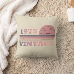 Coussin né en 1975 vintage 50e anniversaire cadeau