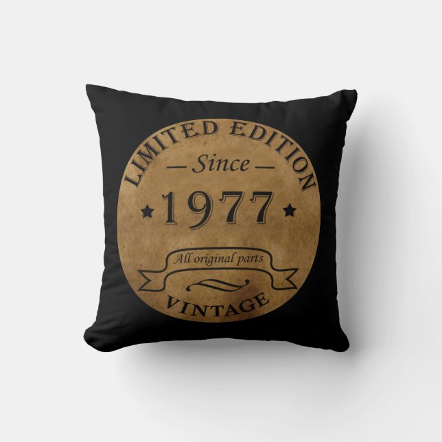 Coussin Né en 1977 anniversaire vintage (Recto)