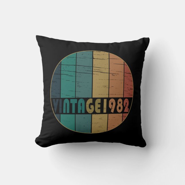 Coussin Né en 1982 anniversaire vintage (Recto)