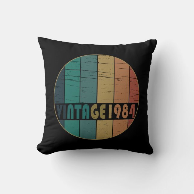 Coussin Né en 1984 anniversaire vintage (Recto)