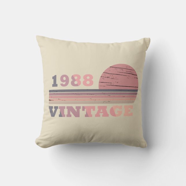 Coussin né en 1988 anniversaire vintage (Recto)