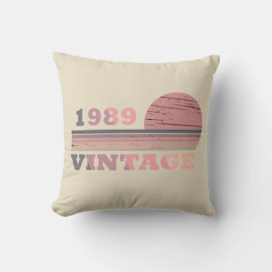 Coussin né en 1989 anniversaire vintage