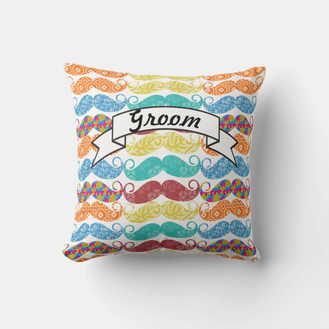 Coussin Ne jetez pas la moustache Retro Hipster (Recto)