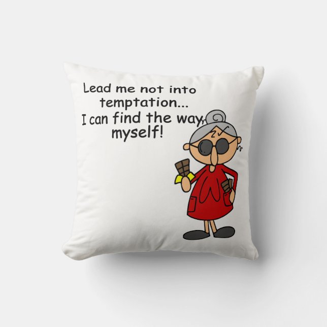 Coussin Ne Me Menez Pas Dans Un Humour De Tentation (Recto)