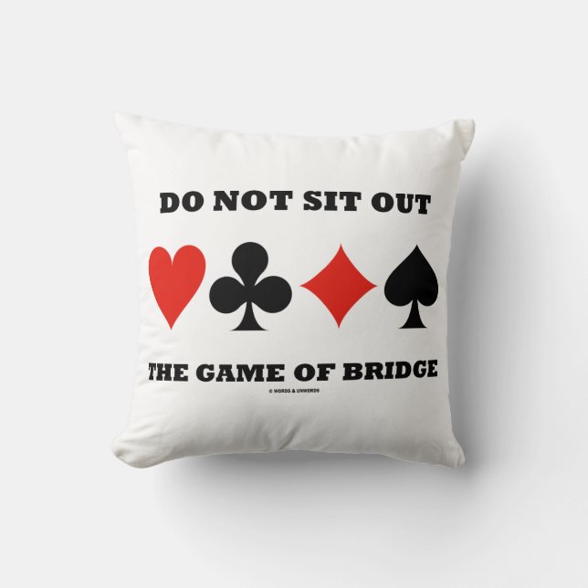 Coussin Ne Pas Asseoir Le Jeu Du Pont (Costumes De Carte) (Recto)