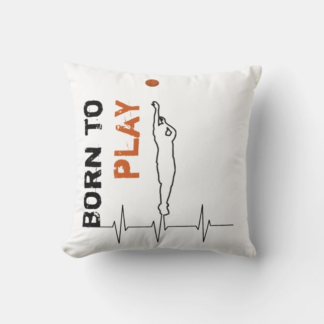 Coussin Né pour jouer au basket (Recto)