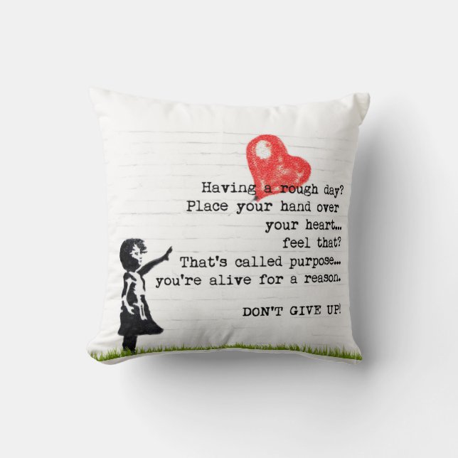 Coussin Ne renoncez pas à la citation d'encouragement (Recto)