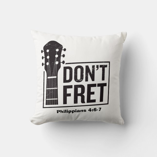 Coussin Ne vous tracassez pas (Philippiens 4:6-7) Guitare (Recto)