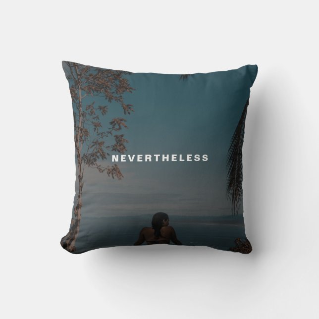 Coussin Néanmoins, Elle A Persisté Texte Photo Personnalis (Recto)