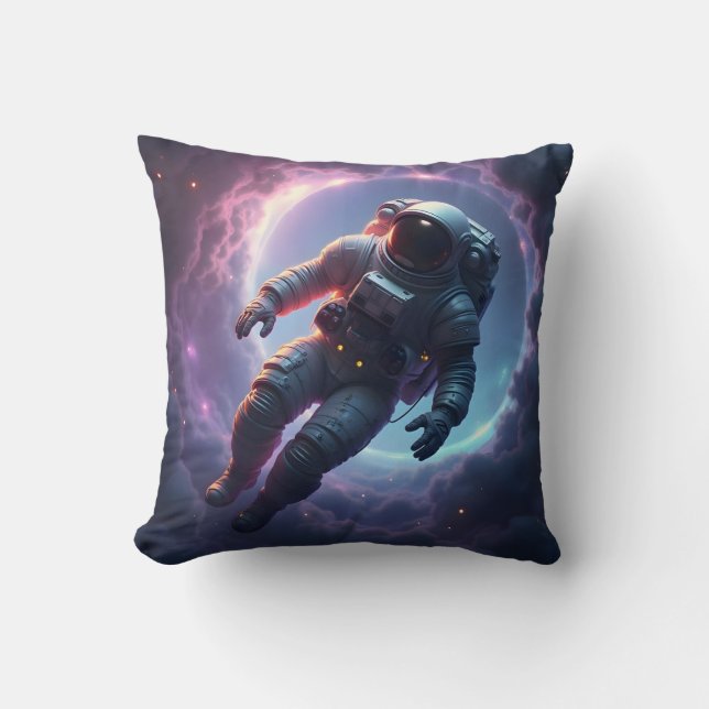 Coussin Nebula Drift : l'explorateur solitaire -  (Recto)