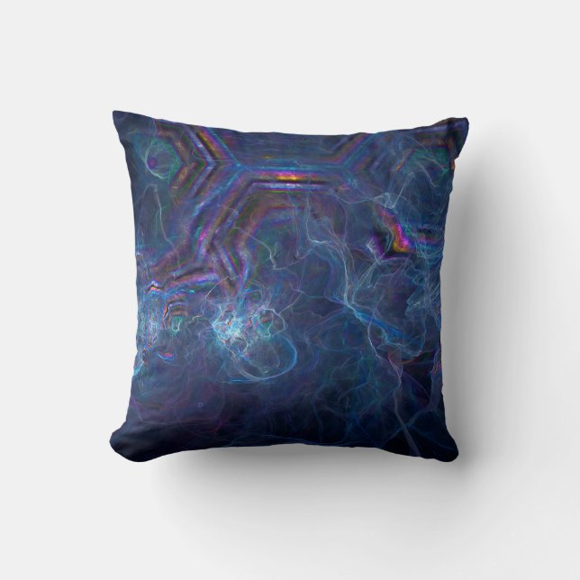 Coussin Nebula fractale Abstraite et morphe géométrique (Recto)