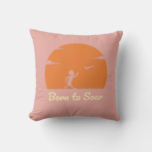 Coussin Née pour s'élever – Silhouette Inspirante