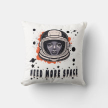 Need More Space – Astronaut Throw Pillow