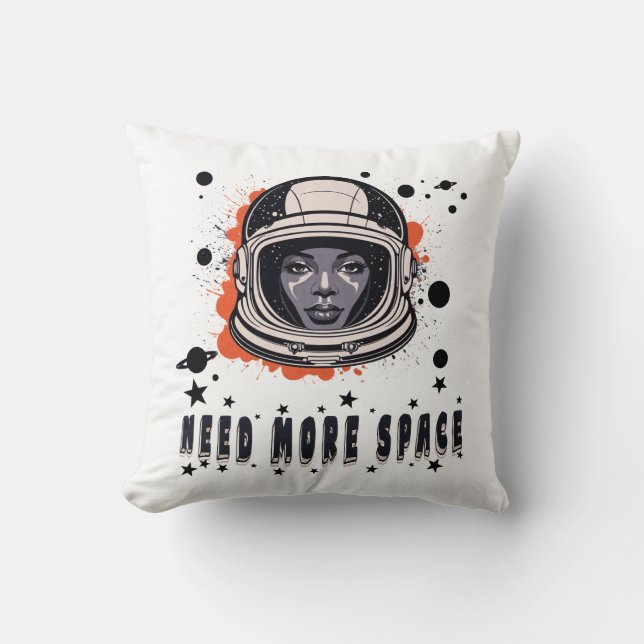 Coussin Need More Space – Astronaut Throw Pillow (Recto)