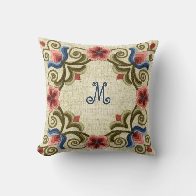 Coussin Needlework et Monogramme hongrois (Recto)