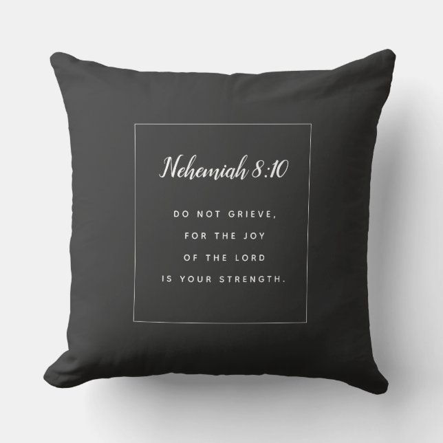 Coussin Néhémie 8:10 Écriture (Recto)