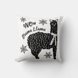 Coussin Neige d'hiver Pas de drame Llama