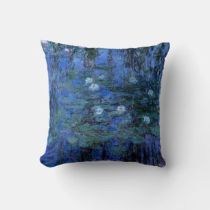 Coussin Nénuphars de bleu de Claude Monet