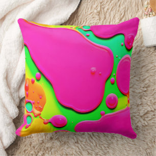 Coussin Neon Abstrait Liquid Dreams