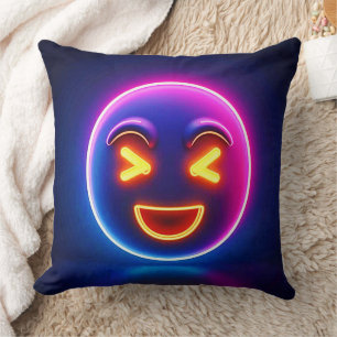 Coussin Neon Laughing Emoji Joy