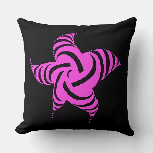 Coussin Neon Pentaspiral Magenta Zebra Vortex (Recto)