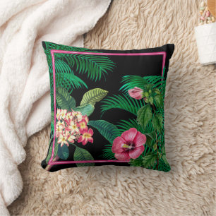 Coussin Neon Pink Tropical Botanical