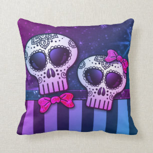 Coussin Neon Rainbow Day of Dead Parties scintillant Sugar