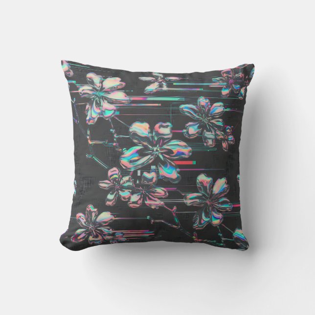 Coussin Neon Sakura Glitch (Recto)