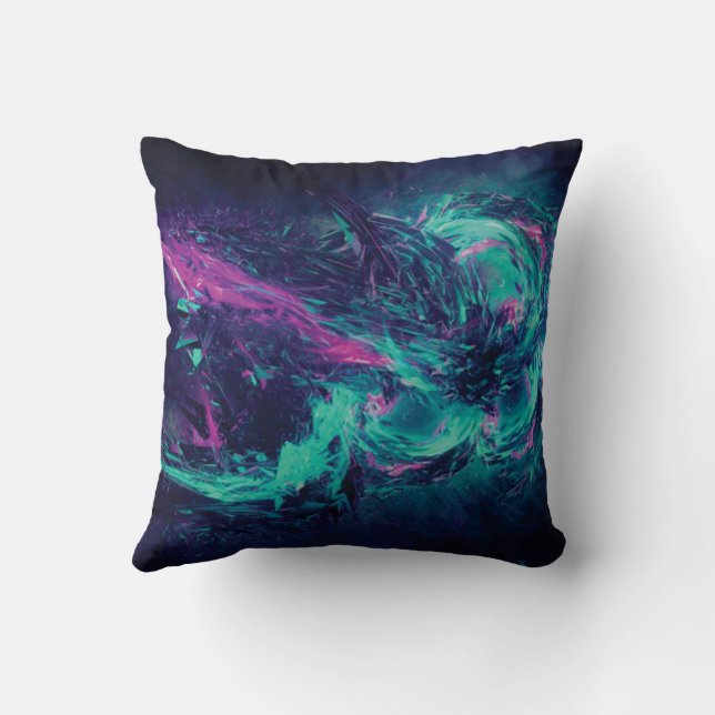Coussin Neon Vortex Throw Pillow (Verso)