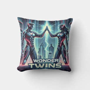 Coussin Neon Wonder Twins - Synergy Unleashed