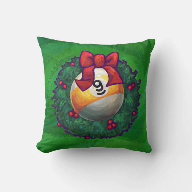 Coussin Neuf boule en couronne verte (Recto)