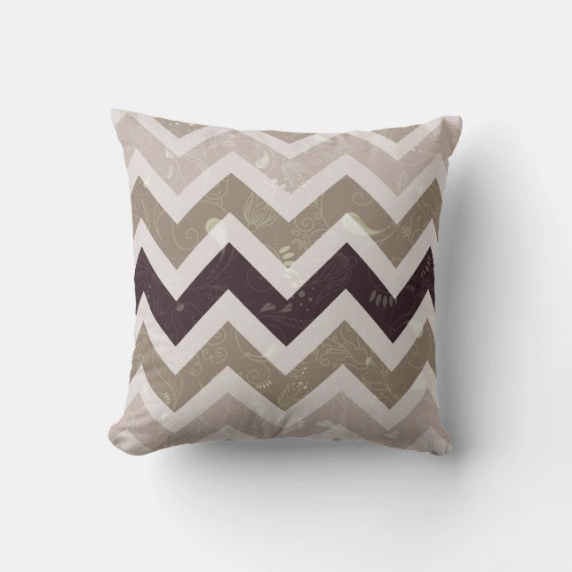 Coussin Neutral Chevron Abstrait (Recto)