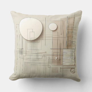 Coussin Neutral Geometric Composition