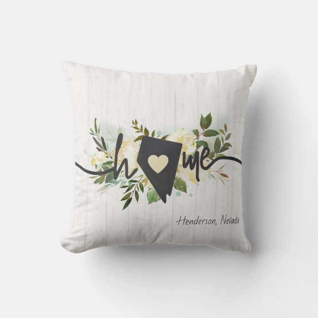 Coussin Nevada State Personnalisé Accueil Ville Floral Rus (Recto)