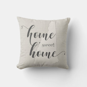 Coussin New Hampshire - Home Sweet Home burlap look
