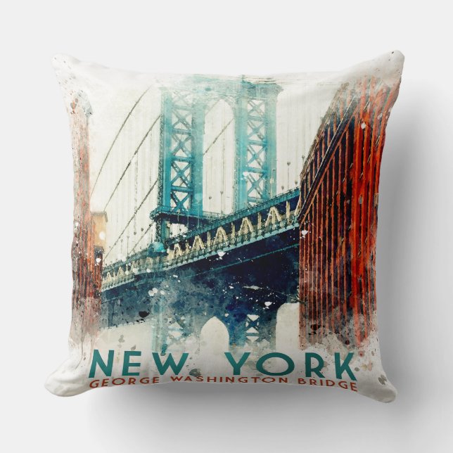 Coussin New York, pont George Washington, (Recto)