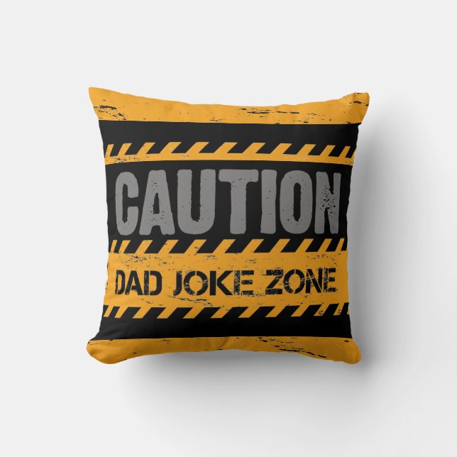 Coussin Nice Texte Design Attention Papa Zone de plaisante (Recto)