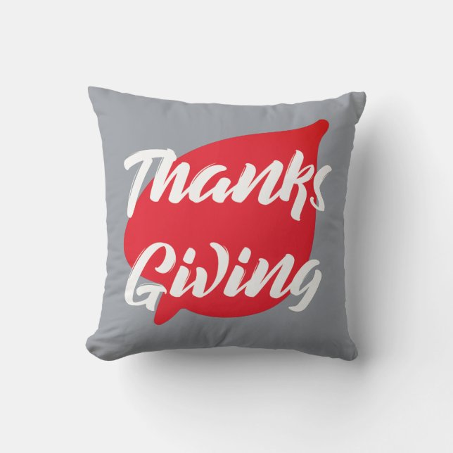 Coussin Nice Texte Thanksgiving Typographie sur la feuille (Recto)