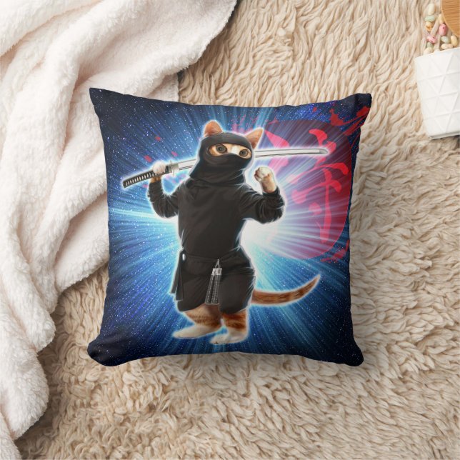 Coussin Ninja Chat dans l'espace. (Couverture)