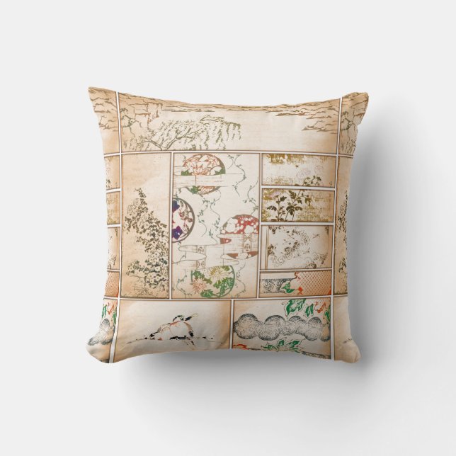 Coussin Nishiki asiatique de tsuzure de collage de (Recto)